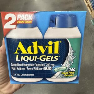 Advil Liqui-Gels Ibuprofen 200 mg. Pain Reliever/Fever Reducer, 240 Capsules