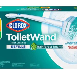 Clorox ToiletWand Toilet Cleaning Kit, Rainforest Rush, 1 ToiletWand Handle + 36 Refills