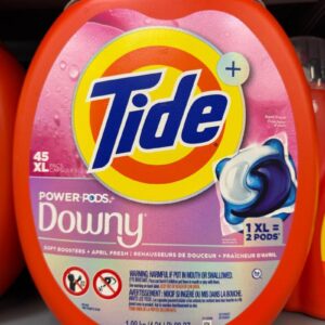 Tide Power PODS with Downy Soft Boosters Laundry Detergent Pacs, April Fresh Scent, 45 Count