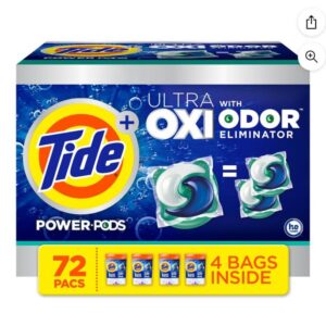 Tide Power PODS + Ultra OXI Laundry Detergent Pacs, 72 ct.