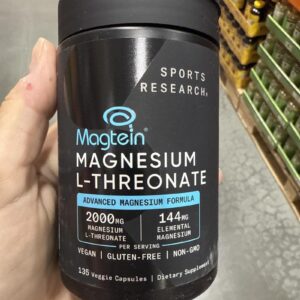 Sports Research Magtein Magnesium L-Threonate, 2000 mg, 135 Veggie Capsules