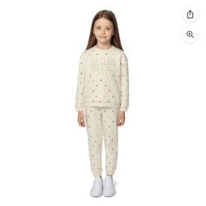Gap Toddler Girls Logo Fleece Set (2T a 5T) cream