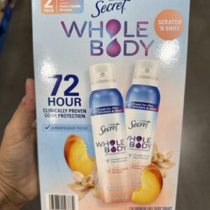 Secret whole body deodorant peach & vanilla scent pack of 2