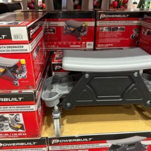 Powerbuilt Heavy Duty Rolling Seat With Organizer