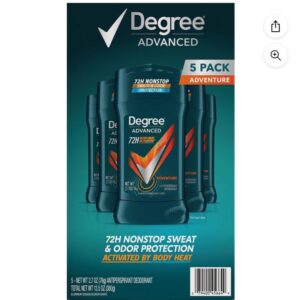 Degree for Men Advanced Protection Antiperspirant, Adventure, 2.7 oz., 5 pk.
