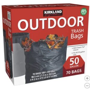 Kirkland Signature 50-Gallon Outdoor Trash Bag, 70-count