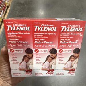 Children's Tylenol Liquid Pain Relief & Fever Medicine, Dye-Free Cherry Flavor, 12 Fluid Ounces