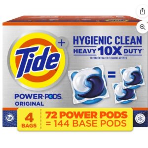Tide Hygienic Clean Power PODS Laundry Detergent Pacs, Original, 72 Ct.