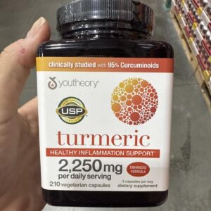 youtheory Turmeric Healthy Inflammation Support 2250 mg, 210 Vegetarian Capsules