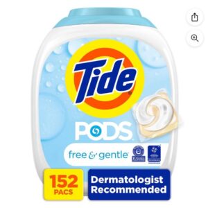 Tide PODS Free & Gentle Laundry Detergent Pacs, 152 Ct