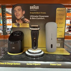 Braun Series 9 Sport + Electric Shaver with Clean and Charge Station and Powercase