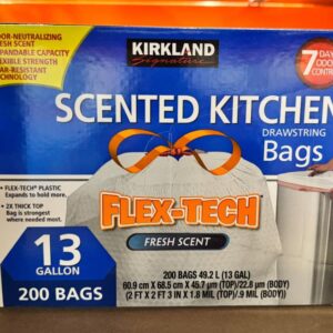 Kirkland Scented Kitchen Sacos de Lixo com Alça Perfumados (49litros) – 200 unidades